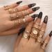 Bohemian 25 Rings With Butterfly Heart, Water Diamond, Pearl Hollow Pattern, Joint Ring_ipsvogv.com
