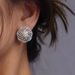 Cao Shi Inlaid Zircon With Women's Geometric Lines Floral Design Earrings, Fashionable And Elegant Earrings_ipsvogv.com