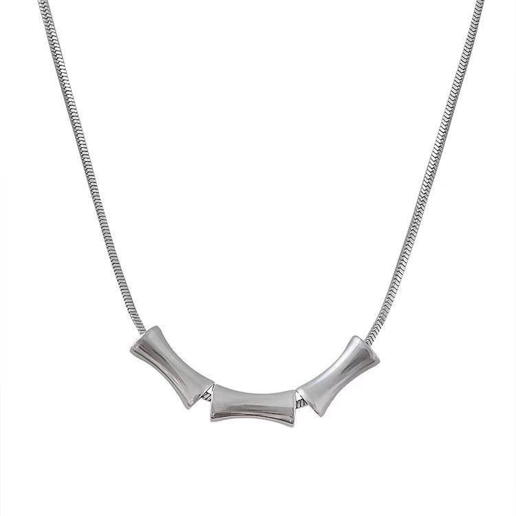 Bamboo titanium steel necklace for men and women, new Chinese style, no fading, versatile, high end small waist sweater chain, men's accessories_ipsvogv.com