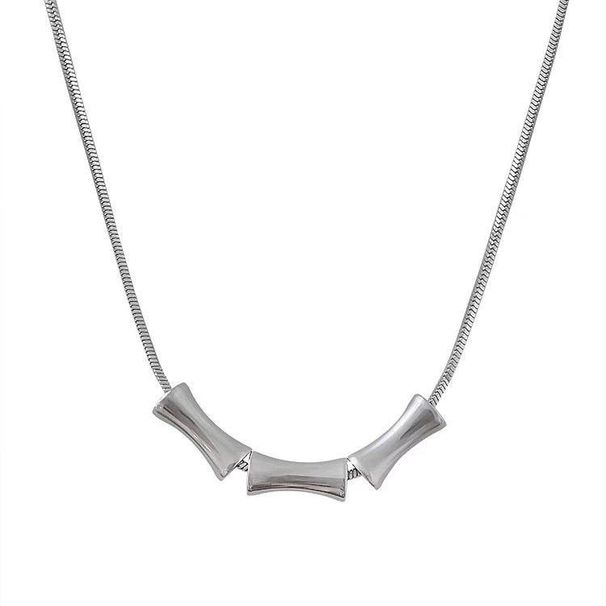Bamboo titanium steel necklace for men and women, new Chinese style, no fading, versatile, high end small waist sweater chain, men's accessories_ipsvogv.com