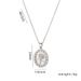 Women's French Elegant White Shell Rose Gold Coin Pendant Freshwater Pearl Titanium Steel Necklace_ipsvogv.com