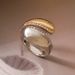 Niche Personality Two Color Electroplating Geometric Open Ring Female INS Fashion Light Luxury Zircon Ring_ipsvogv.com