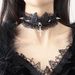 Dark Style Gothic Girl Angel Wings Lace Women Rivet Niche Lolita Necklace Cross Choker_ipsvogv.com
