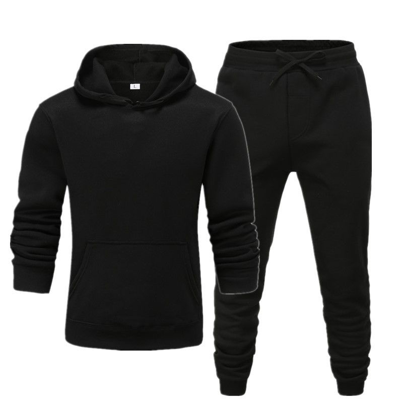 Men's Clothing men's casual sports fitness solid color sweatshirt suit hooded sweatshirt_ipsvogv.com