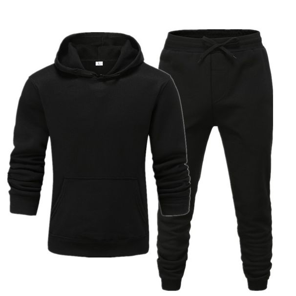 Men's Clothing men's casual sports fitness solid color sweatshirt suit hooded sweatshirt_ipsvogv.com