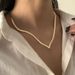 Jewelry Hip-hop Style Flat Snake Bone Chain Simple Geometric V-shaped Necklace Earrings_ipsvogv.com
