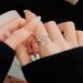 Star Pink Super Sparkling Diamond Inlaid Zircon Open Ring, Light Luxury Bow, Niche Design, Fairy Tale Girl Heart Ring_ipsvogv.com