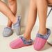 New all-match woolly slippers warm faded wool-mouth cotton drag non-slip plus pile thick cotton slippers_ipsvogv.com