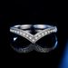 Sterling Silver V Row Women's Ring Fashionable And Versatile Moissanite Small Row Diamond Ring Silver Jewelry_ipsvogv.com