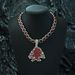 New Hot Selling Fashionable Diamond Green Red Christmas Tree Alloy Pendant Colorful Rock Sugar Cuban Necklace_ipsvogv.com