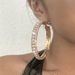 Simple Big Ear Ring Women's Full Diamond Light Luxury Geometric earrings Exaggerated Creative Retro earrings_ipsvogv.com