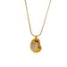 White Cat's Eye Stainless Steel Necklace - Gold Plated Snake Bone Chain For Women_ipsvogv.com