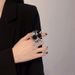 Dark Rose Butterfly Female Niche Design, High-end And Cool Style, Open Mouth Index Finger Ring, Internet Famous Ring_ipsvogv.com