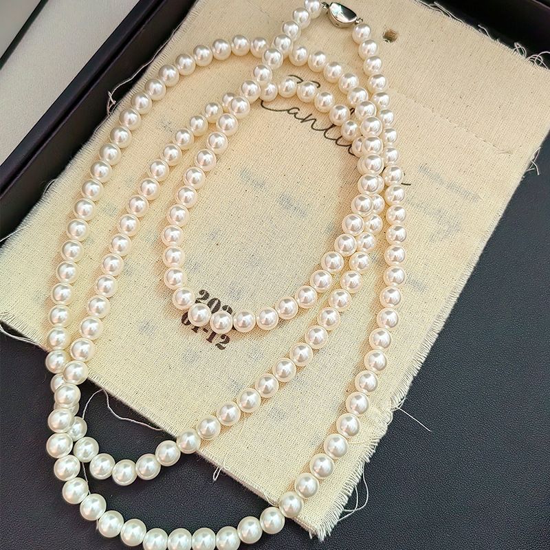 Women's Jewelry Pearl Necklace Light Luxury Niche High End Autumn And Winter Long Multi Layered Sweater Chain Cheongsam Accessories Neck Chain_ipsvogv.com