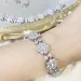 Link Bracelets White Zircon Suower For Women Jewelry Accessories Elegant Korean Fashion Vintage Wedding Bridesmaid Gift_ipsvogv.com