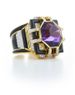 Sanjie Gold Plated Oil Drop Amethyst Ring Exaggerated Show Ladies' Accessories Fashion Handpiece_ipsvogv.com