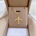 Combat 【 】 Aircraft Light Luxury Charm Gorgeous Full Diamond Necklace Women's Versatile Clavicle Titanium Steel Chain 【 】_ipsvogv.com