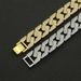Cool hip-hop men's motorcycle domineering glittering pink Cuban chain trendy street dance wide bracelet_ipsvogv.com