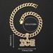 New Glass Diamond Letter ICE Pendant, Niche Personality, Cool And Versatile Men's Jewelry, Watch Buckle Necklace_ipsvogv.com
