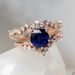 Sanjie's New Rose Gold Blue Diamond Simple And Fashionable Women's Wedding Ring_ipsvogv.com