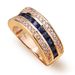 Sanjie Full Blue Square Finger Plated Sparkling Diamond Male And Female Ring_ipsvogv.com