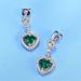 Love Cultivation Emerald Earrings S925 Silver Claw Inlaid Retro Colored Gemstone Earrings Light Luxury_ipsvogv.com