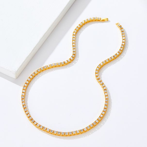 Jewelry Sets Ins Style Cuban Chain Hip Hop Versatile Zinc Alloy Diamond Tennis Chain Men And Women High End Necklace Jewelry_ipsvogv.com