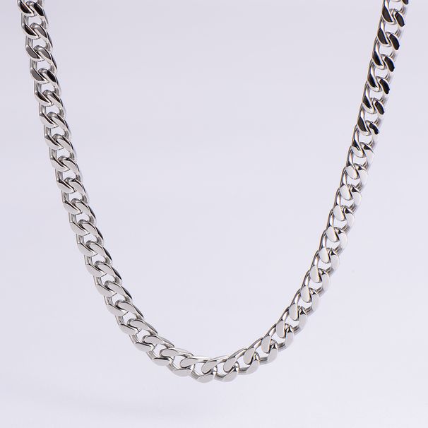 Men's Jewelry Hip Hop Jewelry Stainless Steel Polished Four Sided Grinding Necklace Cuban Chain Necklace_ipsvogv.com