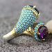 hot selling jewelry S shaped fashion simple inlaid purple ring brand new copper gold ring_ipsvogv.com