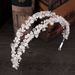 Elegant Bridal Hair Accessory With Double Row Pearls & Crystals - Handcrafted Floral Headband For Wedding, Prom & Special Occasions_ipsvogv.com