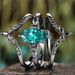 Sanjieins Jewelry Fashion 3-Piece Set Green Star Ring, Niche Design Women's Accessories_ipsvogv.com