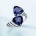 Triangular diamond ring S925 silver inlaid cultivation color gem personality open ring light luxury style_ipsvogv.com