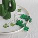 St. Patrick's Day Personalized Green Acrylic Glitter Clover Drop Earrings_ipsvogv.com