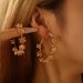 Flower-Shaped C-Hoop Earrings With Unique Metal Design And Statement_ipsvogv.com