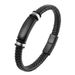 Black, blue, brown woven stainless steel men's bracelet, simple and glossy bracelet_ipsvogv.com