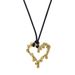 INS Gold Plated Titanium Steel Valentine's Day Lava Love Black Leather Rope Necklace_ipsvogv.com