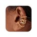 Brass Real Gold Electroplating French Simple Versatile Ear Clip Female Twisted Plain Ring No Ear Piercing Ear Clip Ear Jewelry Ins Style_ipsvogv.com