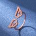 Korean Fashion Angel Wings Micro Set Zircon Women's Ring With Adjustable Opening Instagram_ipsvogv.com