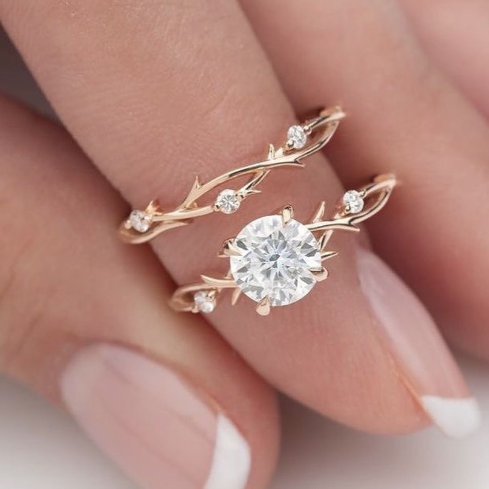 2024 New Niche Zircon Proposal Diamond Ring, Women's Rose Gold Simulated Wedding Ring_ipsvogv.com