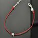 French Bracelet Made Of Pure Silver Plated Rose Gold And Set Diamonds. Red With A Single Diamond. Lucky Red For The_ipsvogv.com