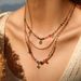 Multi-Layer Natural Stone Pendant Necklace - Star & Sun Design Gold Plated Clavicle Chain_ipsvogv.com