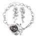 Exaggerated alloy flower necklace Fashion long flower cluster tassel multi layer earring set_ipsvogv.com