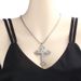 Exaggerated Ancient Silver Alloy Flower Vine Cross Necklace Gothic Hip Hop Pendant Sweater Chain Fashion Accessories_ipsvogv.com