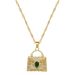】 Green 【 Bag Light Luxury Charm Gorgeous Full Diamond Necklace Women's Versatile Clavicle Titanium Steel Chain 【 】_ipsvogv.com
