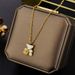 Titanium Steel Niche Design Creative Teddy Bear Necklace Korean Version Fashionable And Minimalist Cool Style Pendant_ipsvogv.com