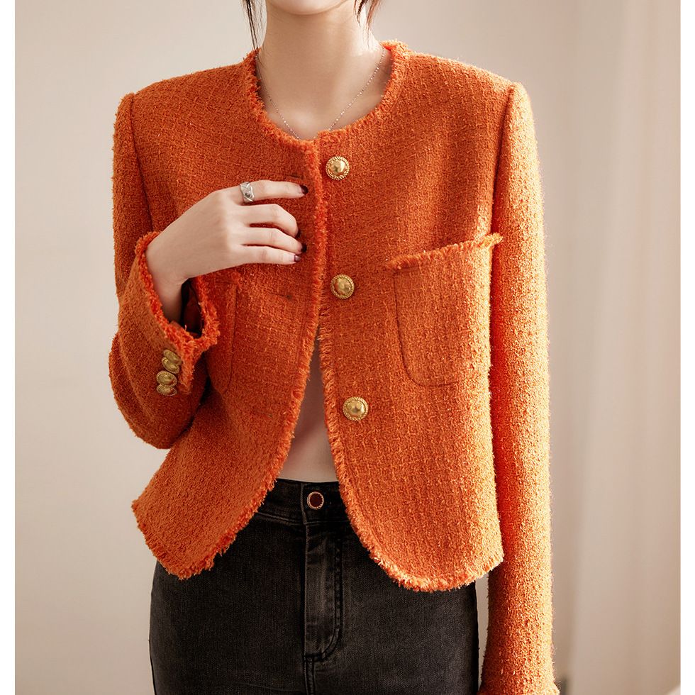 Women's Clothing Early spring fashion colors wool jacket tweed jacket _ipsvogv.com