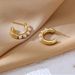 Unisex Brass With Real Gold Plating, Hot Selling Across Fashionable Pearl Studded C Shaped Earrings, Versatile Earrings For Ladies_ipsvogv.com