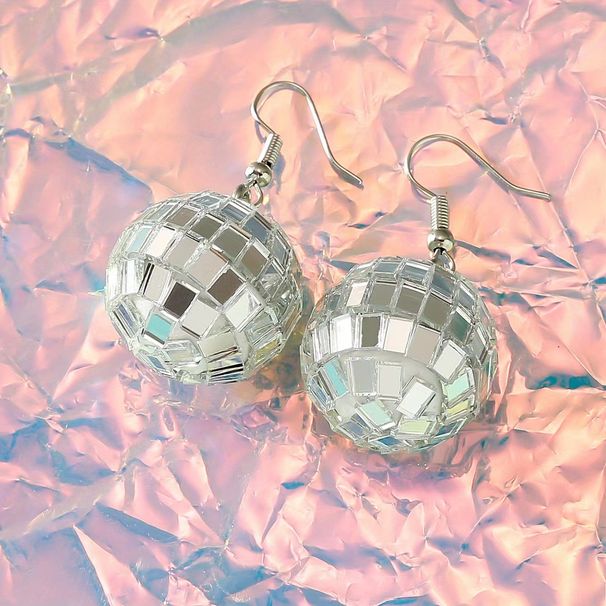 1 Pair Of Laser Ball Earrings Made Of Acrylic Material For Exquisite Banquets, Parties And Festivals_ipsvogv.com