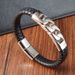 Men's Hip-Hop Mink Niche Stainless Totem Leather Woven Bracelet Titanium Steel Trend L20226_ipsvogv.com