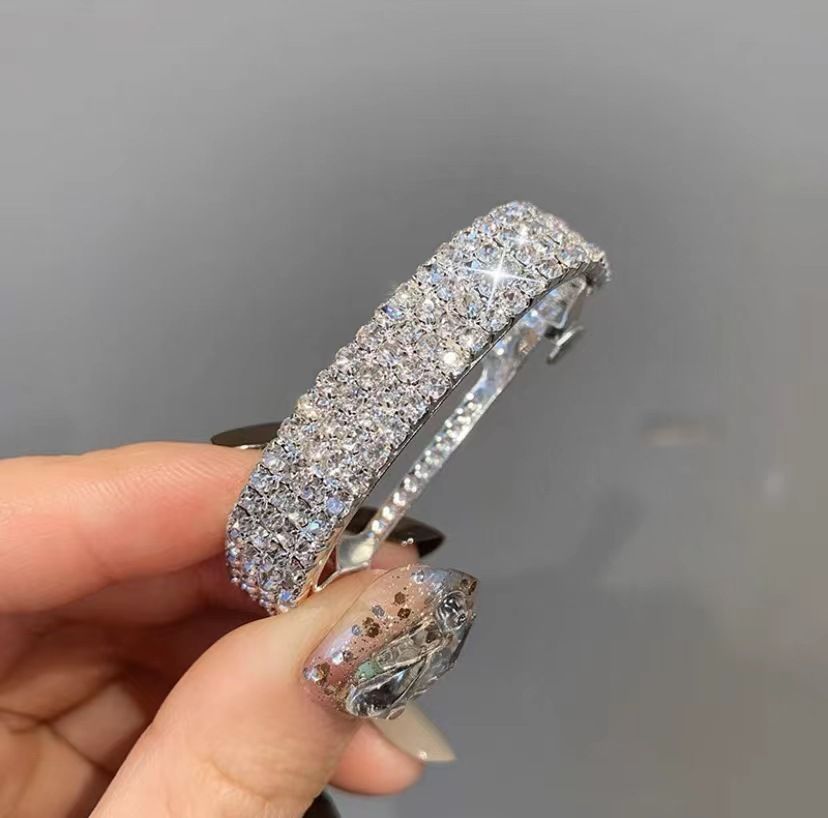 Dazzling rhinestone tassel fairy headdress Korean high end fashion spring clip female back of the head ponytail clip hair accessories_ipsvogv.com